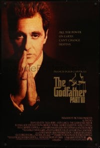 1c367 GODFATHER PART III int'l 1sh 1990 best image of Al Pacino, directed by Francis Ford Coppola!