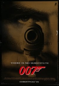 1c370 GOLDENEYE advance DS 1sh 1995 Pierce Brosnan as James Bond 007, cool gun & eye close up!