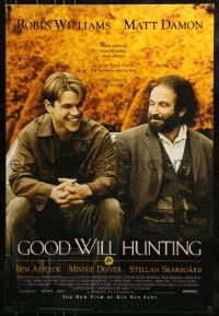 1c375 GOOD WILL HUNTING 1sh 1997 great image of smiling Matt Damon & Robin Williams!