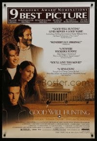 1c376 GOOD WILL HUNTING awards DS 1sh 1997 Damon, Robin Williams, nominated for 9 Academy Awards!