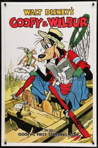 1c378 GOOFY & WILBUR 1sh R1990s Walt Disney, great art of Goofy going fishing from original poster!