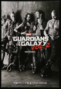 1c391 GUARDIANS OF THE GALAXY VOL. 2 teaser DS 1sh 2017 Chris Pratt, Saldana, Rooker, cast image!
