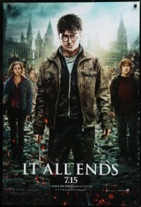 1c399 HARRY POTTER & THE DEATHLY HALLOWS PART 2 teaser DS 1sh 2011 Radcliffe, cast image, it ends!