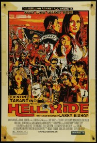 1c408 HELL RIDE DS 1sh 2008 really cool Stout art of motorcycle gang, Michael Madsen, Carradine!