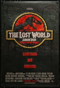 1c508 JURASSIC PARK 2 advance DS 1sh 1997 Steven Spielberg, classic logo with T-Rex over red background!