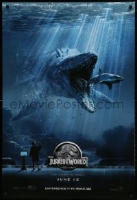 1c510 JURASSIC WORLD IMAX teaser DS 1sh 2015 incredible image of Mosasaurus devouring Great White!