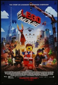 1c551 LEGO MOVIE advance DS 1sh 2014 the story of a nobody who saved everybody!