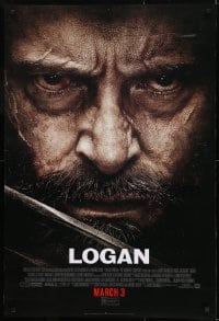 1c575 LOGAN style C advance DS 1sh 2017 Jackman in the title role as Wolverine, claws out!