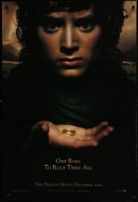 1c581 LORD OF THE RINGS: THE FELLOWSHIP OF THE RING teaser 1sh 2001 J.R.R. Tolkien, one ring!