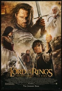 1c583 LORD OF THE RINGS: THE RETURN OF THE KING advance DS 1sh 2003 Jackson, cast montage!
