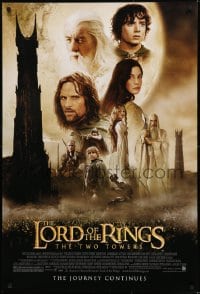 1c584 LORD OF THE RINGS: THE TWO TOWERS 1sh 2002 Jackson & J.R.R. Tolkien, cast montage!
