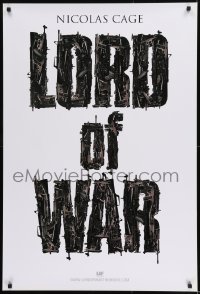1c585 LORD OF WAR teaser 1sh 2005 Nicolas Cage, cool gun title mosaic!