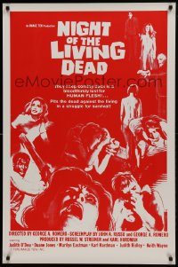 1c672 NIGHT OF THE LIVING DEAD 1sh R1978 George Romero zombie classic, lust for human flesh!