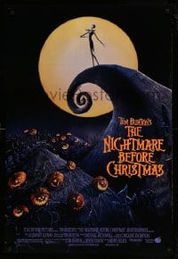 1c673 NIGHTMARE BEFORE CHRISTMAS DS 1sh 1993 Tim Burton, Disney, great Halloween horror image!