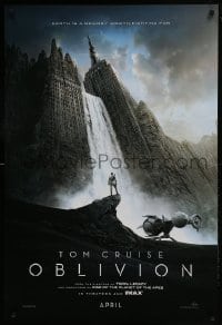 1c679 OBLIVION teaser DS 1sh 2013 Morgan Freeman, image of Tom Cruise & waterfall in city!