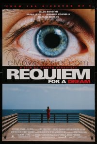 1c738 REQUIEM FOR A DREAM DS 1sh 2000 addicts Jared Leto & Jennifer Connelly, cool eye image!
