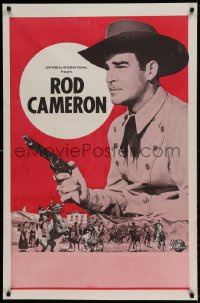 1c758 ROD CAMERON 1sh 1960s cool western cowboy image of the star with gun!