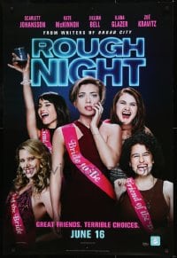 1c761 ROUGH NIGHT teaser DS 1sh 2017 Scarlett Johansson, Kate McKinnon, Jillian Bell, wacky image!