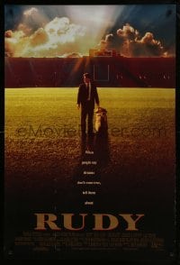 1c762 RUDY 1sh 1993 Sean Astin on field gets to play Notre Dame football!