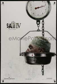 1c773 SAW IV int'l teaser 1sh 2007 gross image of serial killer Tobin Bell's head in scale!