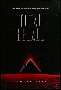 1c915 TOTAL RECALL teaser 1sh 1990 Paul Verhoeven, Arnold Schwarzenegger, Sharon Stone!