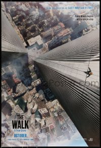 1c949 WALK teaser DS 1sh 2015 Zemeckis, Joseph-Gordon Levitt, Kingsley, vertigo-inducing image!