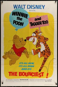 1c972 WINNIE THE POOH & TIGGER TOO 1sh 1974 Walt Disney, characters created by A.A. Milne!