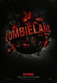 1c998 ZOMBIELAND teaser 1sh 2009 Harrelson, Eisenberg, this place is so dead, wild image of Earth!