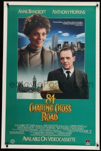1d749 84 CHARING CROSS ROAD 27x41 video poster 1987 Anthony Hopkins & Anne Bancroft, Twin Towers!