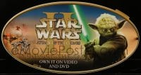 1d754 ATTACK OF THE CLONES 13x24 video poster 2002 Star Wars Episode II, Yoda and more in oval!