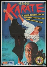 1d117 4TH IBUSZ-OYAMA CUP Hungarian 22x32 1988 kung fu martial arts art by Paraszkay!