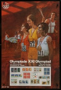 1d485 1976 SUMMER OLYMPICS 24x36 Canadian special poster 1976 cool image of medal winners!