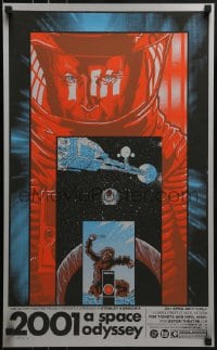 1d287 2001: A SPACE ODYSSEY signed 16x26 art print R2011 by artist Timothy Doyle, silver foil variant!