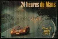 1d487 24 HEURES DU MANS 16x24 French special poster 1971 39th Grand Prix of Endurance, cars on track!