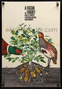 1d489 A FACAN ES FOGOLY 15x22 Hungarian special poster 1967 Robert Muray art of pheasants!