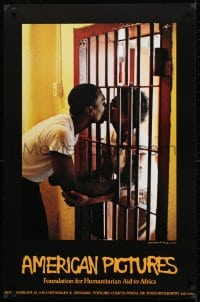 1d497 AMERICAN PICTURES 22x34 Danish special poster 1984 prisoner kissing woman through bars!