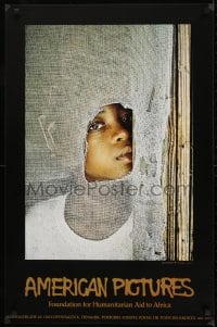 1d499 AMERICAN PICTURES 22x34 Danish special poster 1984 young child looking through broken screen!