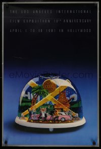 1d005 LOS ANGELES INTERNATIONAL FILM EXPOSITION 10th 21x31 film festival poster 1981 Bass design!