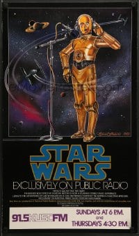 1d033 STAR WARS RADIO DRAMA radio poster 1981 art of C-3PO at microphone by Celia Strain!