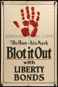 1d074 BLOT IT OUT 20x30 WWI war poster 1916 with Liberty Bonds, cool art by J. Allen St. John!