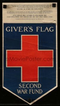 1d079 GIVER'S FLAG SECOND WAR FUND 8x15 WWI war poster 1918 donate to the Red Cross!