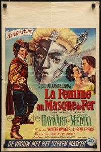 1f134 LADY IN THE IRON MASK Belgian 1952 Louis Hayward, Patricia Medina, Three Musketeers!