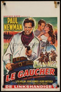1f137 LEFT HANDED GUN Belgian 1958 great art of Paul Newman as teenage desperado Billy the Kid!