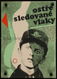 1f279 CLOSELY WATCHED TRAINS Czech 11x16 1966 coming-of-age classic, different art by Zalesak!