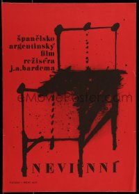 1f287 INNOCENTS Czech 12x16 1963 wonderful Milan Grygar artwork over red background!