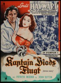 1f481 CAPTAIN PIRATE Danish 1952 Louis Hayward, Patricia Medina, sequel to Captain Blood!