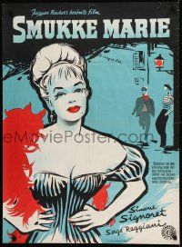 1f483 CASQUE D'OR Danish 1952 great different artwork of sexy Simone Signoret!
