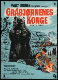 1f509 KING OF THE GRIZZLIES Danish 1971 Walt Disney, great artwork of giant bear by Wenzel!