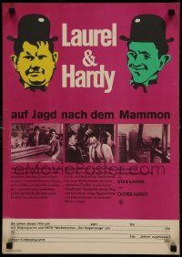 1f207 LAUREL & HARDY AUF JAGD NACH DEM MAMMON East German 16x23 1973 Stan and Laurel compilation!