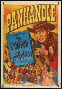 1f255 PANHANDLE Egyptian poster R1960s Texas cowboy Rod Cameron & pretty Cathy Downs!